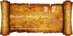 Maindl Benjámin névjegykártya